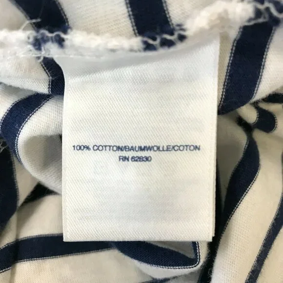 Land's End Womens Sleeveless Cotton Striped Navy White Shift Dress Size Small - Picture 5 of 7